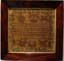 EARLY 19TH CENTURY VERSE & MOTIF SAMPLER BY LYDIA ADAMS - 1829 picture