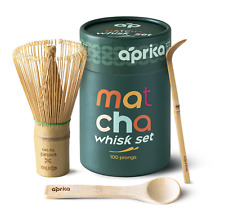 Bamboo Matcha Whisk Set: Whisk (Chasen) with 100 Prongs, Scoop (Chashaku), Spoon picture