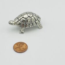 Vintage Godinger Small Silver Plate Turtle Figurine Place Card Holder 2