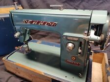 Vintage Sewmor Sewing Machine Style 414 BEAUTIFUL- Original Case & Extra Parts picture