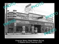 OLD POSTCARD SIZE PHOTO OF FOOTSCRAY VIC WILLIAMS MOTORS HOPKINS St c1930s picture