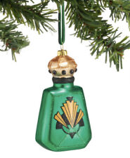 Dept  56 Perfume Bottle Christmas Ornament 3.5” Deco Style w Glitter New Enesco picture
