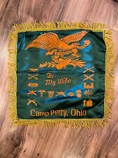 Vintage US Army Camp Perry Ohio TO MY WIFE Souvenir Pillow Cover picture