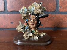 Vintage Native American With 4 Wolves Resin Figurine K’s Collection  picture