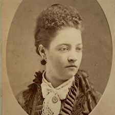 Antique CDV Photograph Beautiful Young Woman ID Addie Sanders North Adams MA picture