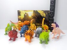 Prextex Dinosaurs Set of 12 Large Toy Dinos with Book Triceratops T-Rex Etc picture