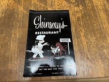 Shimmy's Restaurant Menu Columbia South Carolina SC 1959 1950's Vintage picture