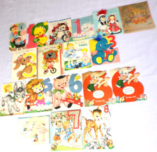 18 Vintage 1930-50's Birthday Cards Children, Greeting Used Scrap Book, Ephemera picture