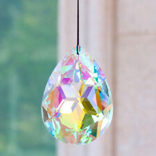 Aurora AB 75MM Feng Shui Faceted Water Drop Crystal Prism Hanging Suncatcher DIY picture