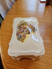 Vintage Covered Decorative Ceramic Dish With Cottage Decor. picture