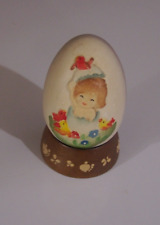 Anri Ferrandiz Italy Hand Carved Egg Figurine Vtg Signed RARE Stand Easter Shell picture