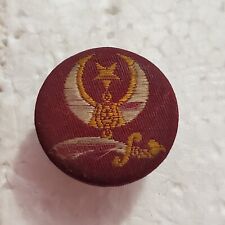 VTG Cloth Covered Masonic Shriners Aladdin Button by M.C. Lilly Fez Uniform Logo picture