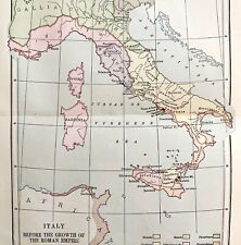 Italy Before The Roman Empire Map Print 1893 Victorian Mythology Antique DWS5A picture