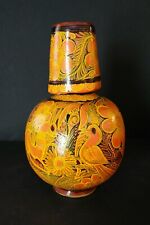 Old Mexican Tlaquepaque FANTASIA Pottery Clay Water Jug W/ Cup EXC Rare picture