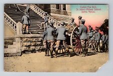 Salina KS-Kansas, Cadets Fire Drill, St. Johns Military School, Vintage Postcard picture