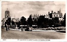 Vintage real photo postcard-ST. ALDATES WITH CHRIST CHURCH CATHEDRAL OXFORD 1950 picture