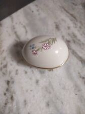Rare LENOX EASTER EGG 2 PIECE TRINKET BOX WITH HAND PAINTED FLOWERS Vintage  picture