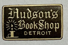 VINTAGE HUDSON'S BOOK SHOP DETROIT MICHIGAN TINY DECAL STICKER MINT WITH GUM picture