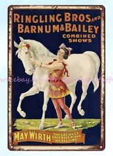 1927 retro ringling bros barnum bailey circus shows horse equestrian metal tin picture
