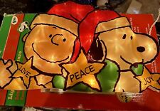 Vintage peanuts lighted sculpture Love Peace Joy Christmas Decor Rare 19” picture