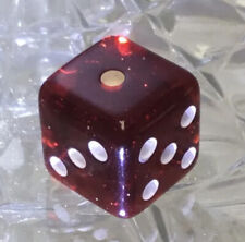 Vintage RED SPARKLY Bakelite or Lucite Collectible Dice 3/4” single picture