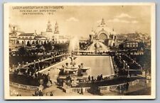1915 RPPC PPIE SAN FRANCISCO LAGOON FOUNTAIN SOUTH GARDENS PHOTO Postcard P33 picture