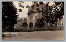 RPPC Purdue University Union Main Entrance c1930-1950 West Lafayette IN Postcard picture