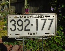 1948 - 1950 Maryland license plate #392-177 picture