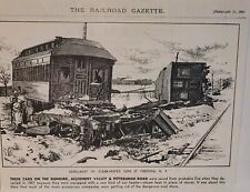 Train Wreck 1887-Fredonia, NY Coal Heater Railroad/Magazine Print Ad 7.5