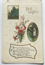 Victorian postcard Best Wishes postmark November 7, 1911 LaFayette IL picture