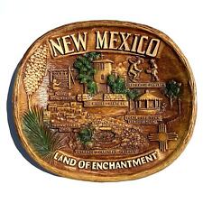 Vintage New Mexico Souvenir Plate 3D Pressed Wood MCM Tammen Co. picture