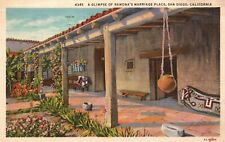 Postcard CA San Diego Glimpse of Ramonas Marriage Place 1937 Linen PC a9456 picture