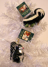 LOT OF (2) DIFFERENT SKUNK  - OLD WORLD CHRISTMAS GLASS ORNAMENT NEW W/TAG picture