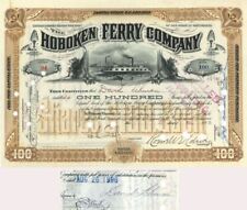 Hoboken Ferry Co. signed by David Lehman - 1890's dated Autographed Stock Certif picture