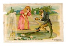 1884 The Frog Prince Lion Coffee Victorian Trade Card Anthropomorphic Dressed  picture