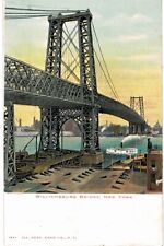 NYC Williamsburg Bridge Main Tower Sunset 1901 Unused New York City  picture
