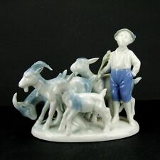 Golden Crown E&R Boy with Goats 4901 Figurine Gerold Porzellan Bavaria Germany picture