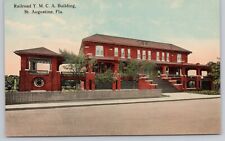 St Augustine Florida, Railroad YMCA Building, Vintage Postcard picture