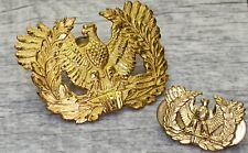 WWII US Army Eagle Rising Warrant Officer Hat Cap & Lapel Pin Badges  Authentic picture
