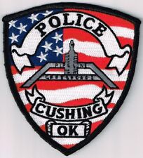Cushing Police, Oklahoma patch - grey (NOT white) pipelines in the center picture