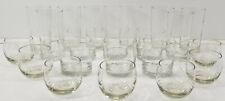 VC) Vintage Lot of 21 Piece Tumbler Rock Rounded Barware Glasses Italy picture