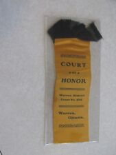 XX67 Vintage Early Ribbon Court of Honor Warren IL Illinois  picture