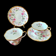 Queen's Rosina 2 Teacup & Saucer Sets Pink Yellow White Purple Wildflowers 1960s picture