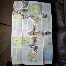 Vintage 1984 National Geographic Traveler's Map of Spain & Portugal Folding L👀k picture
