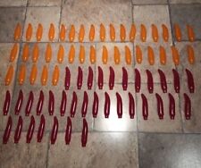 72 Vintage Red & Orange Chili Pepper Party Decor String Light Rubber Covers picture