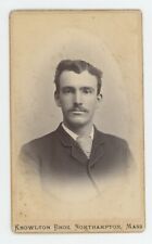 Antique CDV Circa 1870s Handsome Man With Mustache Knowlton Bros. Northampton MA picture