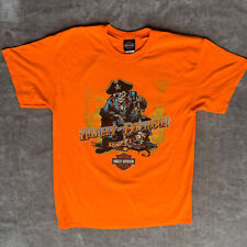 Harley Davidson Short Sleeve T Shirt Orange Adult Size Large Blackbeard Biker picture