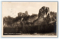Germany Postcard Rock with Locomotive Bastei Rock Formation 1929 RPPC Photo picture