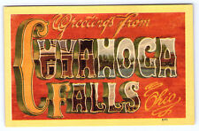 Cuyahoga Falls Ohio Large Letters linen Postcard B345 picture