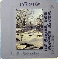 35 MM KODACHROME SLIDE, ICE BLOCKS ON DES PLAINES RIVER, ILLINOIS picture
